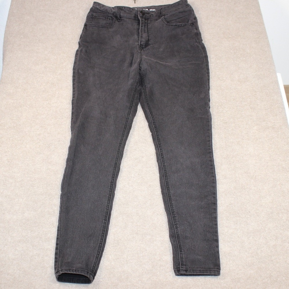 No Boundaries Womens High Rise Skinny Jeans Washed Black Size 13 Stretch Denim